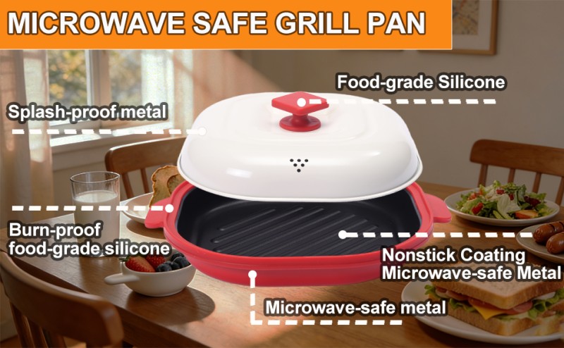 Smart microwave grill multi-pot - roasting fresh vegetables and bell peppers